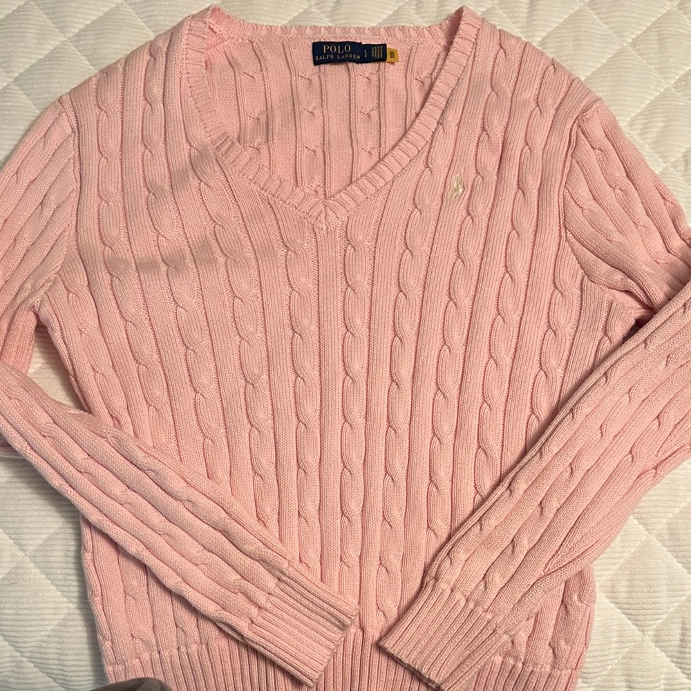 Polo by Ralph Lauren Light Pink V-Neck Sweater